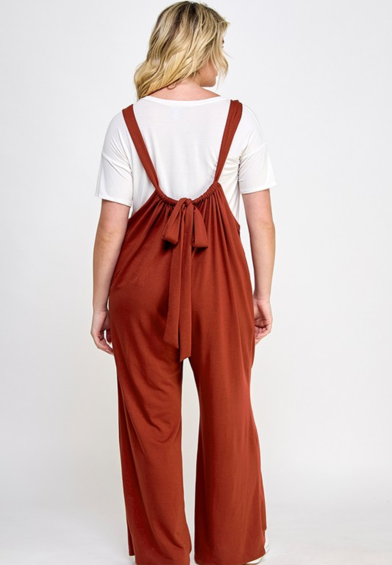 French Terry wide leg overalls