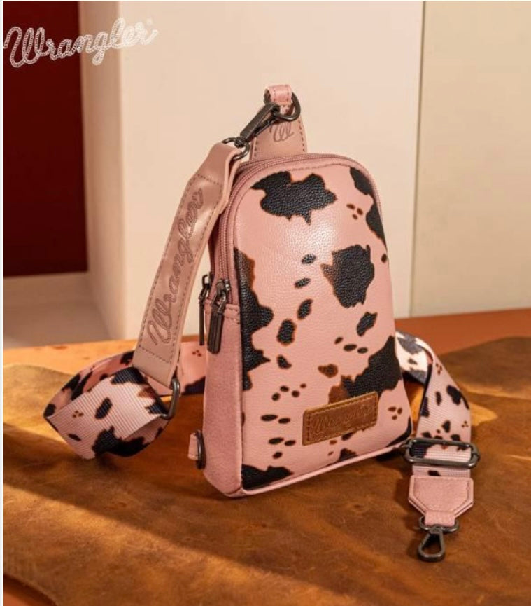 Wrangler Cow Print Crossbody Sling
