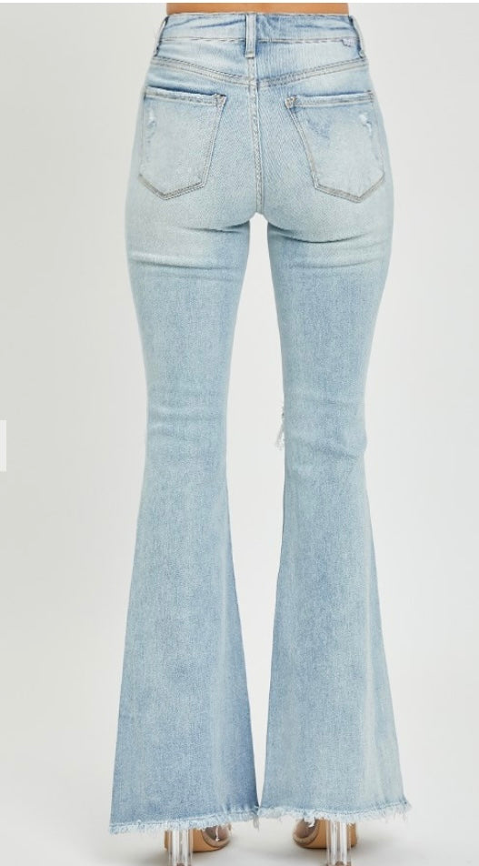 Risen Jean distressed light wash
