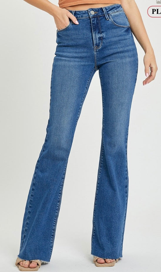 Risen Jeans Curvy non distress dark wash