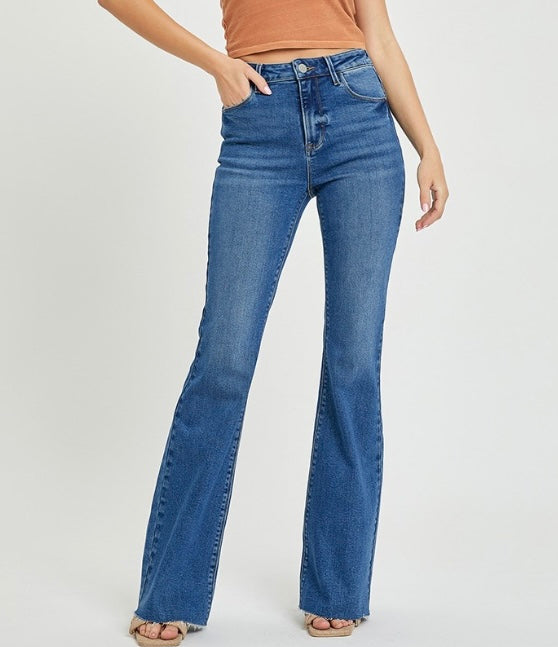 Risen Jeans Curvy non distress dark wash