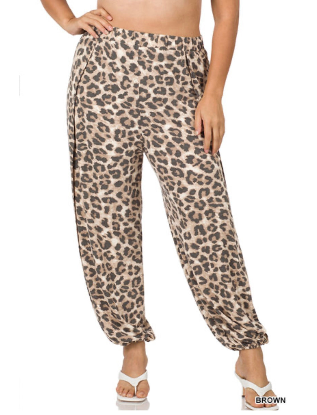 Leopard split pants