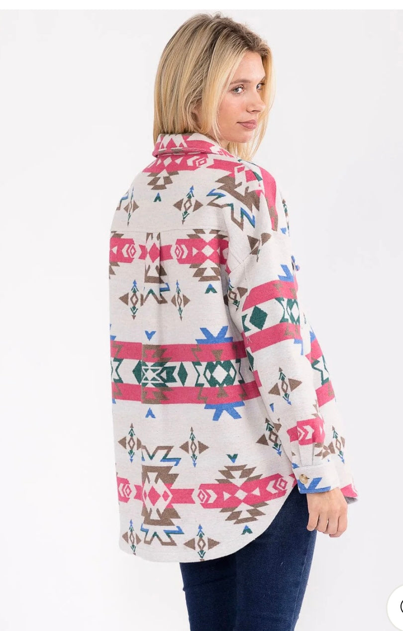 Women’s light weight flannel Aztec