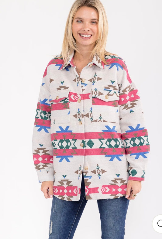 Women’s light weight flannel Aztec