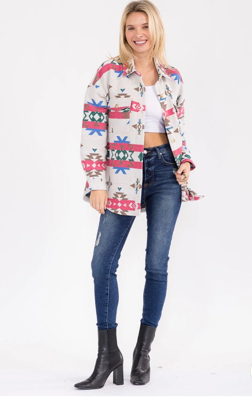 Women’s light weight flannel Aztec