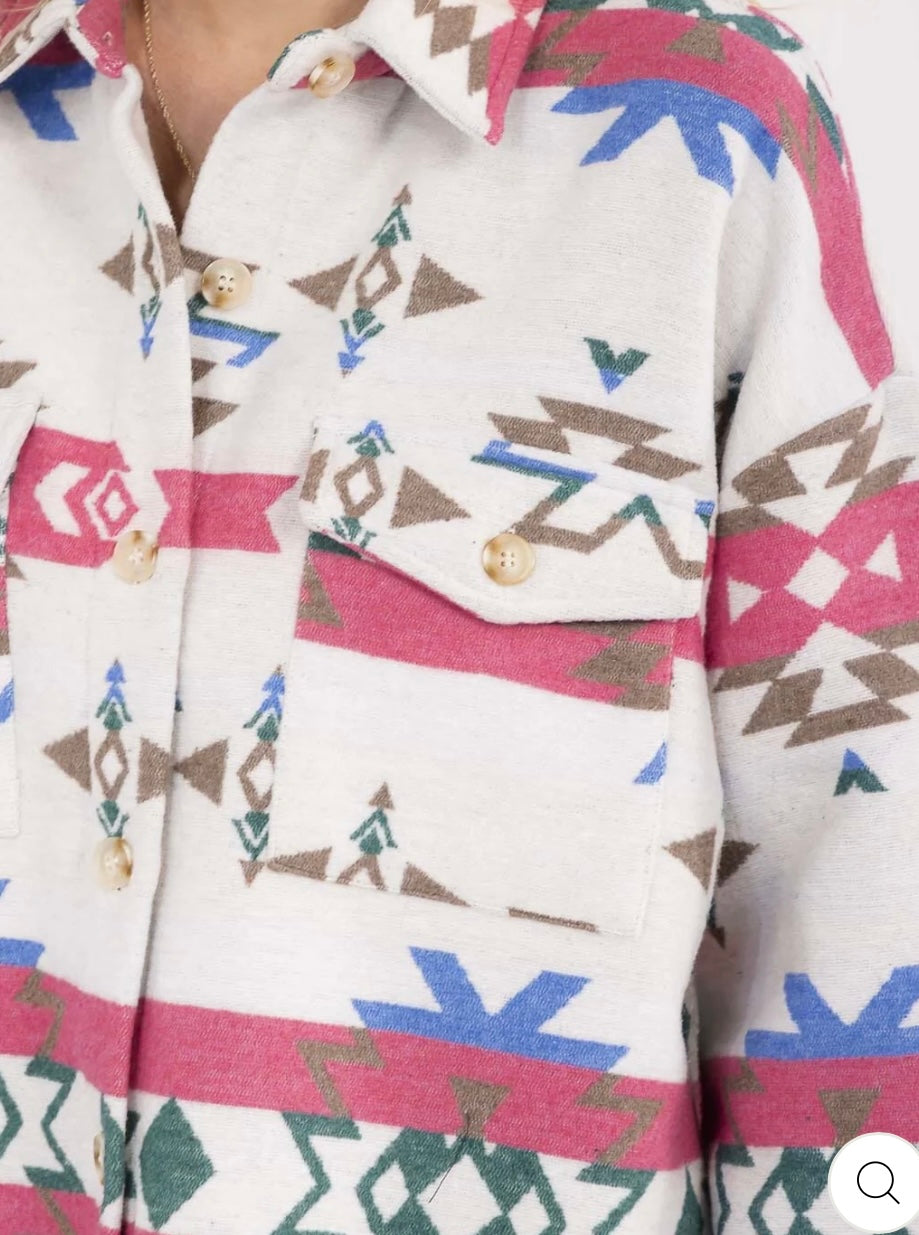 Women’s light weight flannel Aztec