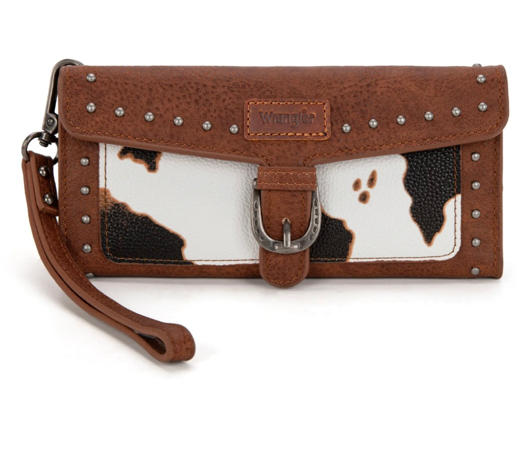 Western cow print wristlet
