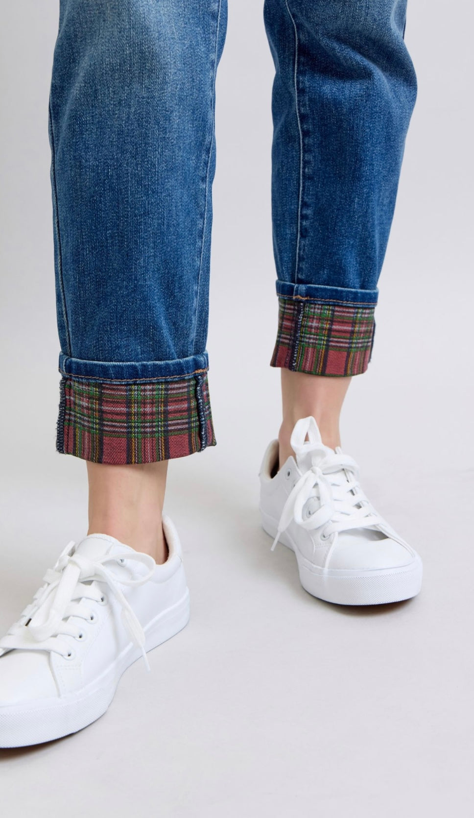 Judy Blue Jeans plaid cuffs
