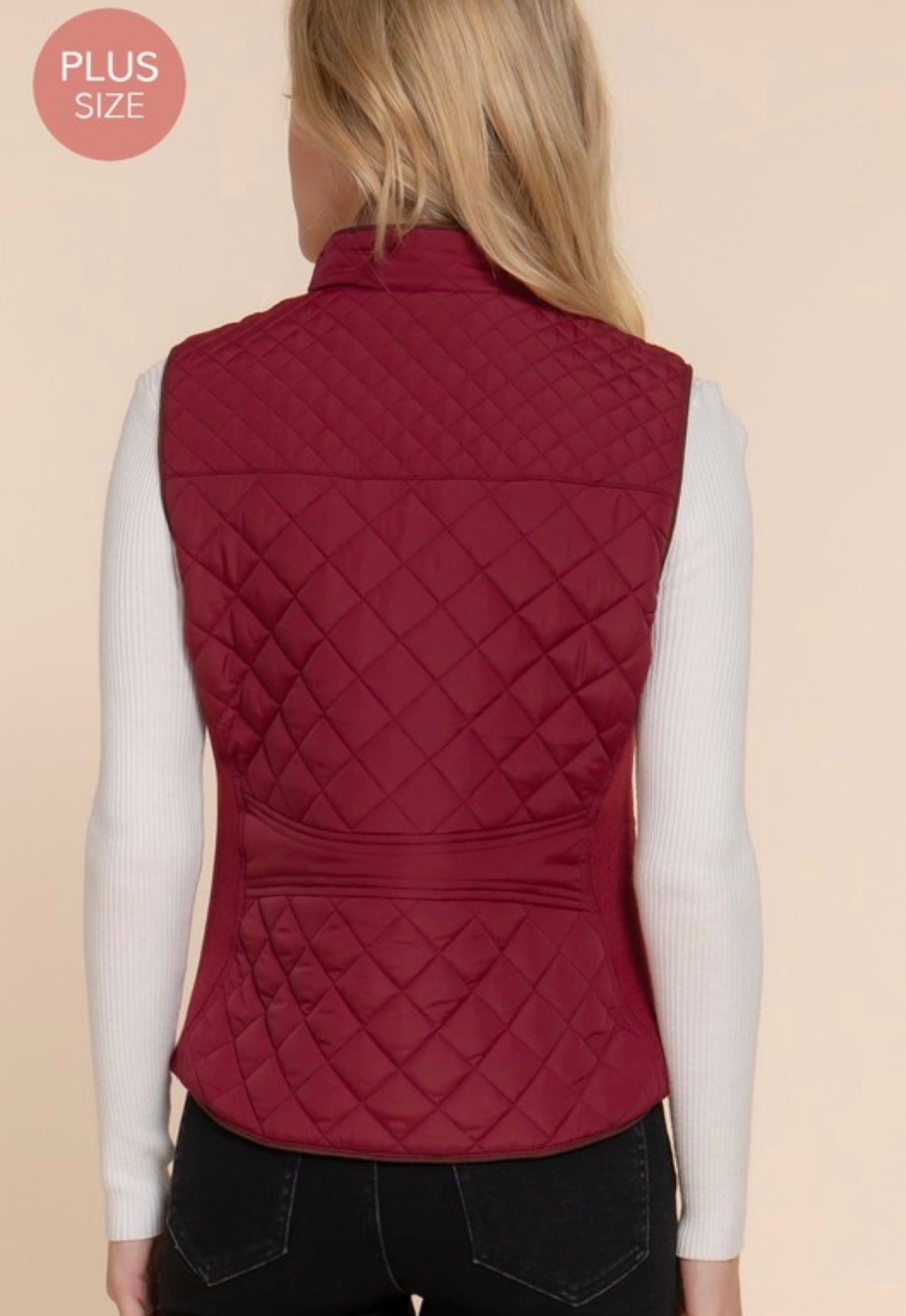 Quilted padded vest wine