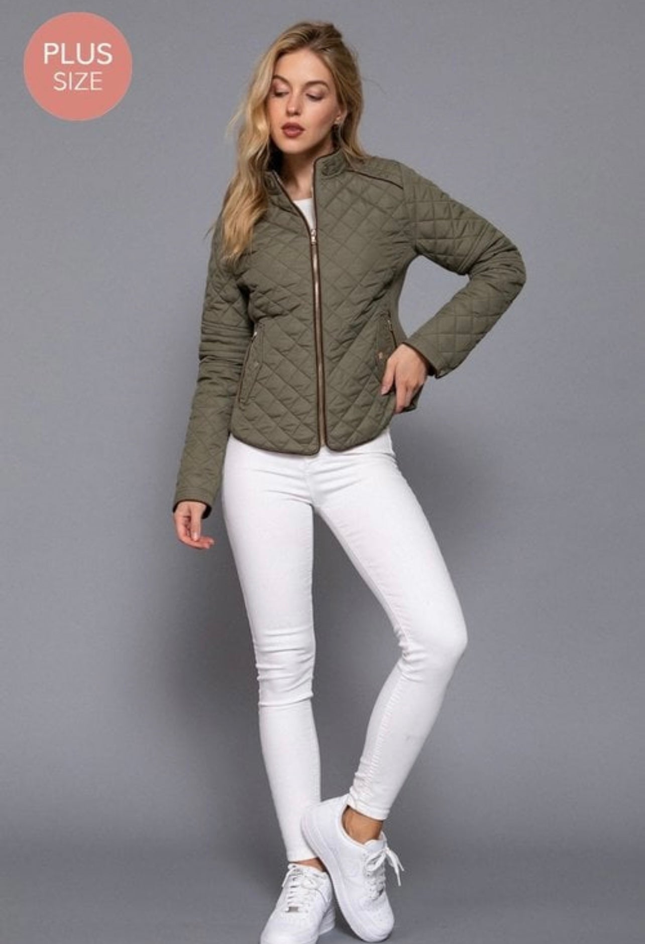 Olive Green Quilted padded jacket