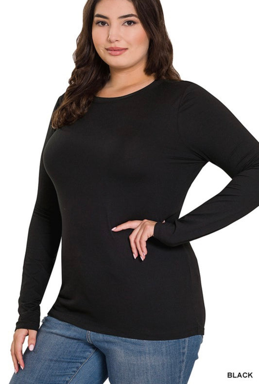 Long sleeve buttery soft curvy