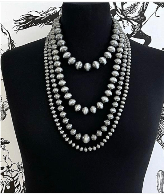 Western Navajo Pearl Layered Necklace