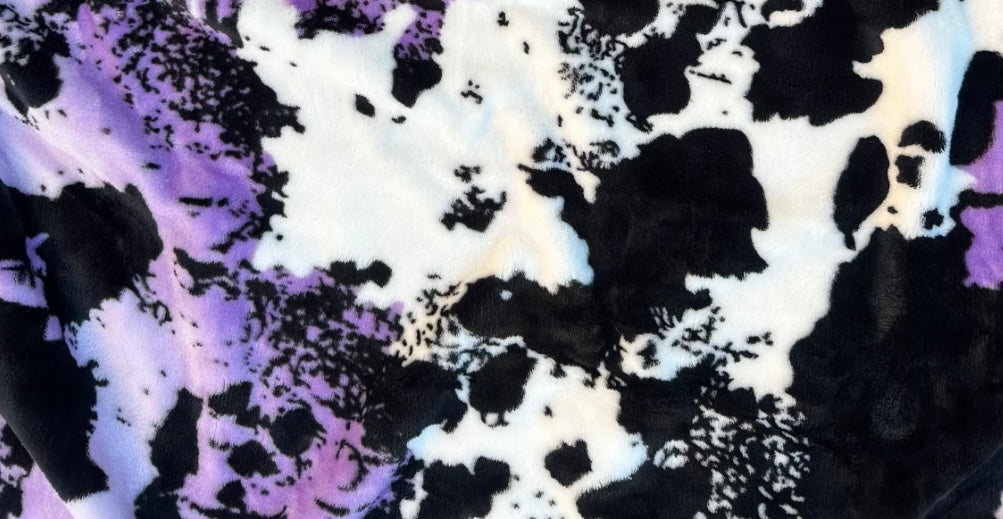 Extra plush purple/cowprint