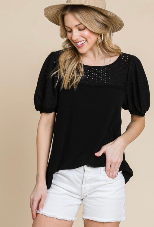 Casual black top curvy