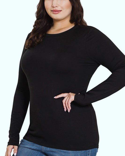 Long sleeve black curvy