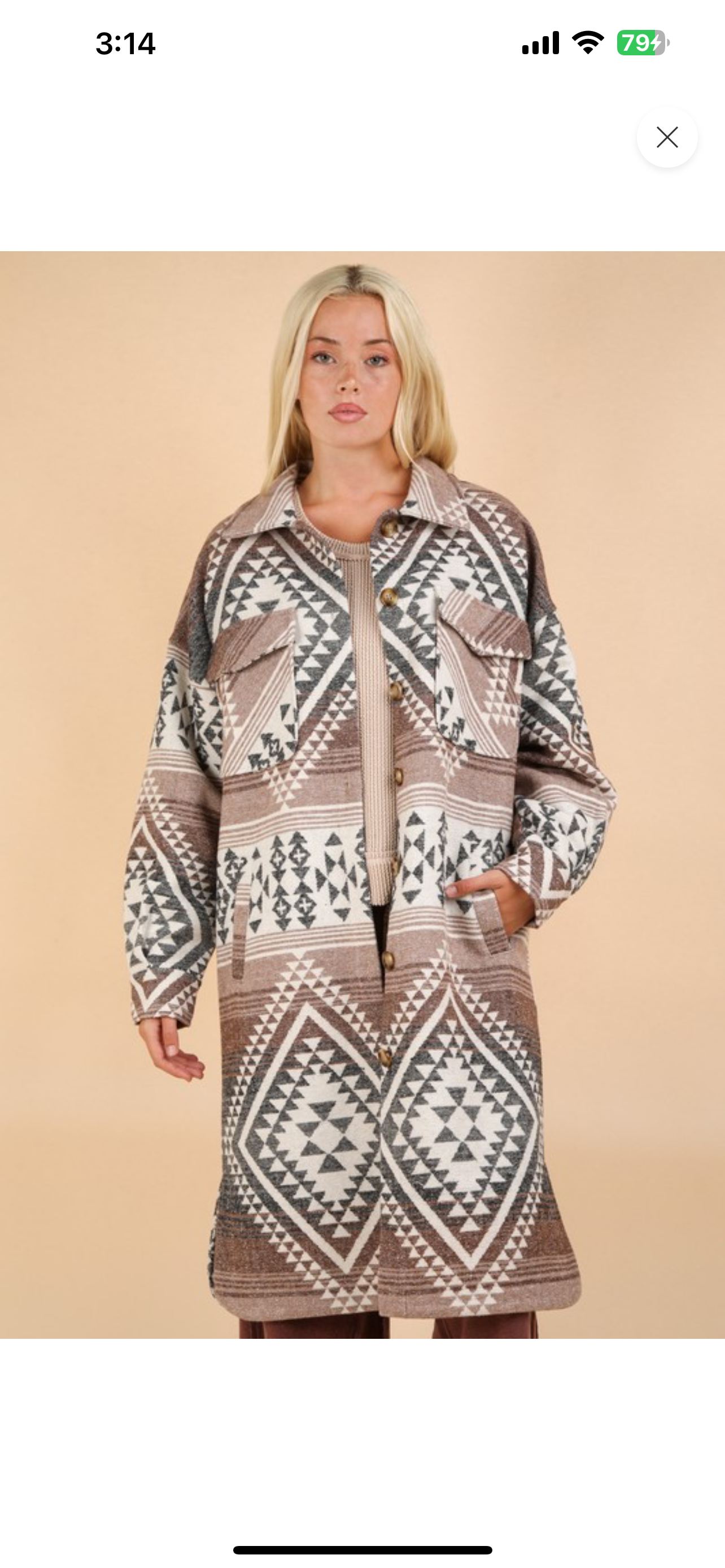 Curvy Aztec Plaid Shackett/coat