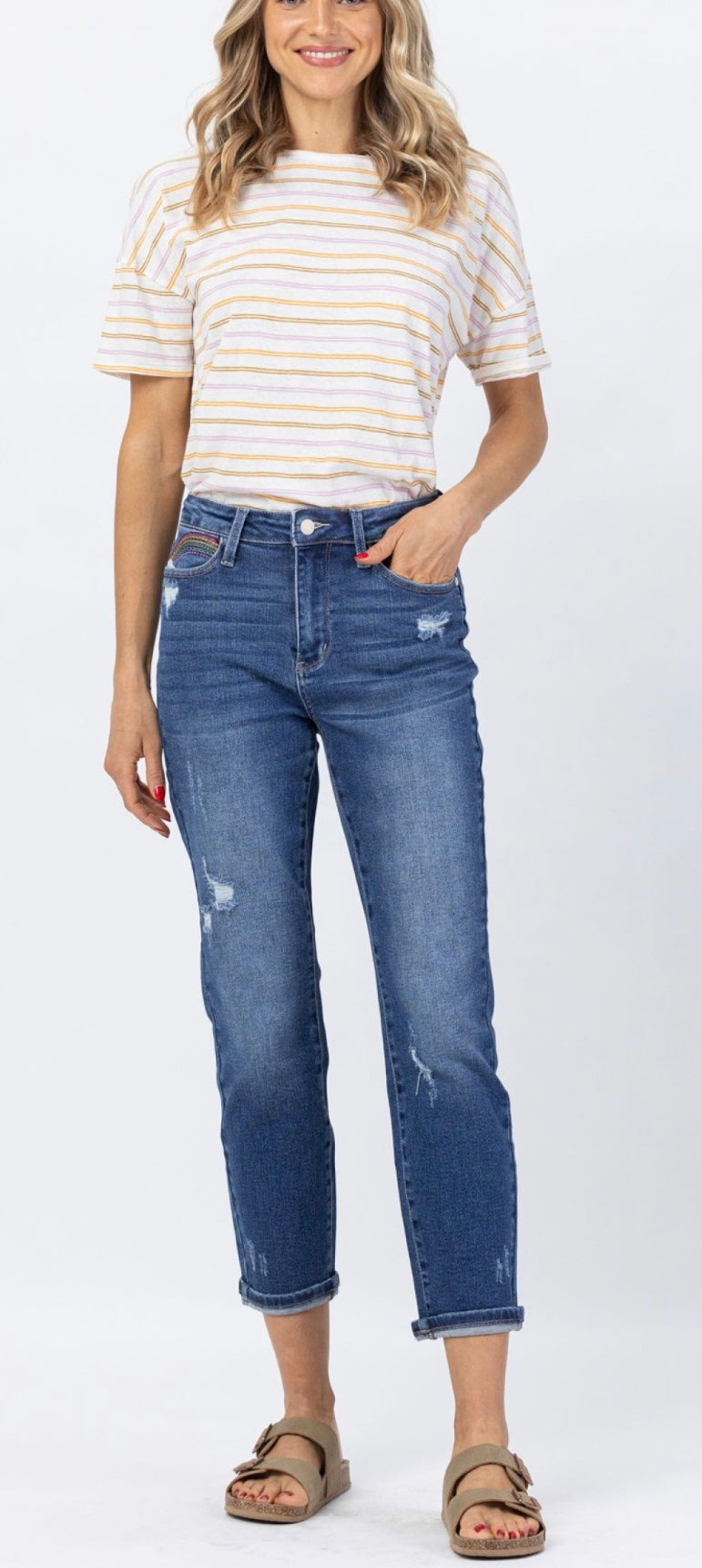 Judy blue Jean hi waist Rainbow