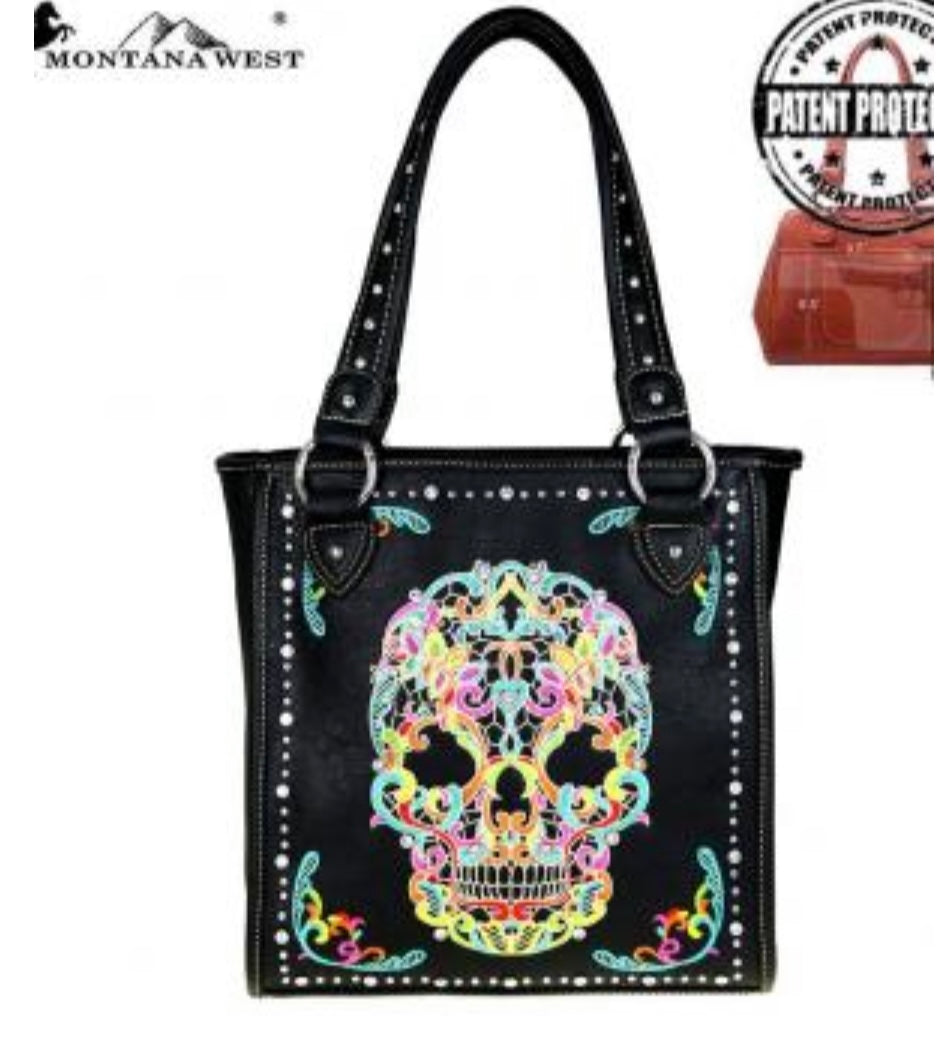 Montana West Sugar Skull black purse