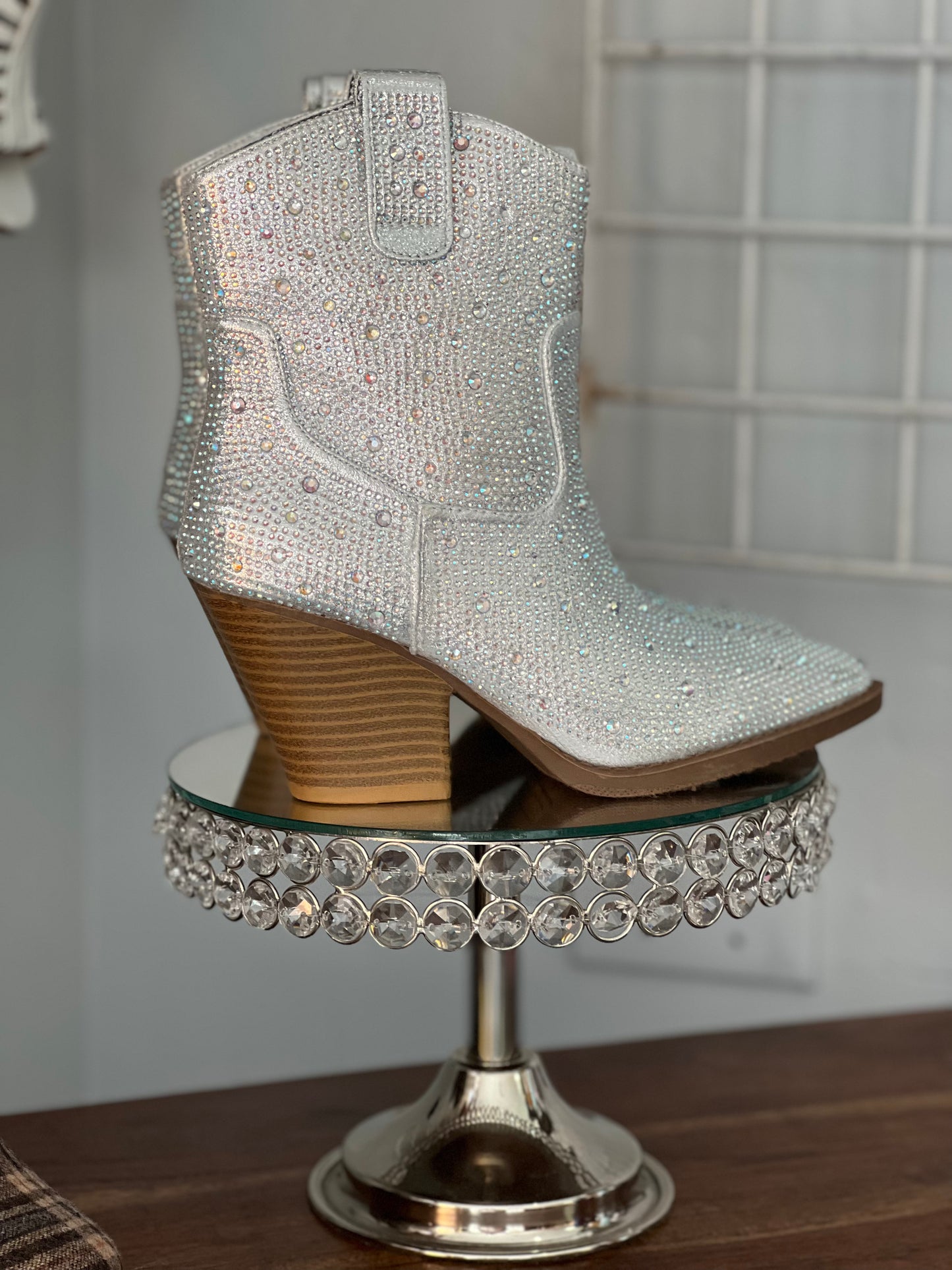 Bling silver booties