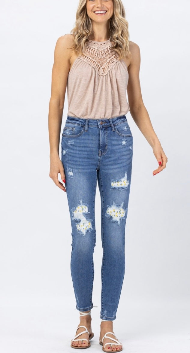 Lemon patches Judy blue jeans