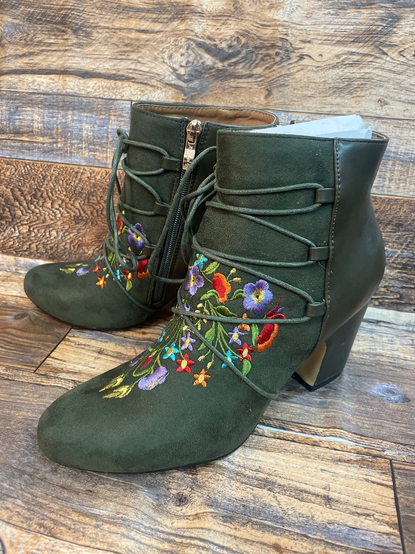 Embroidered booties