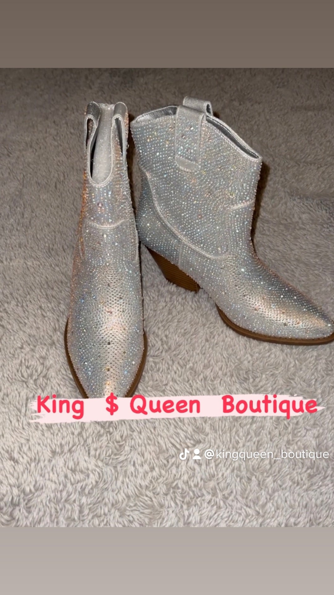 Bling silver booties