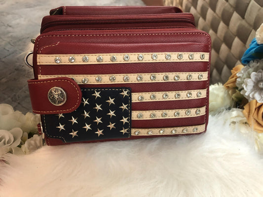 Montana West Flag Cross Body Concealed Purse